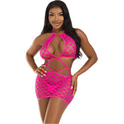 Leg Avenue - Mini Robe Avec Ouvertures Fuchsia Taille Unique